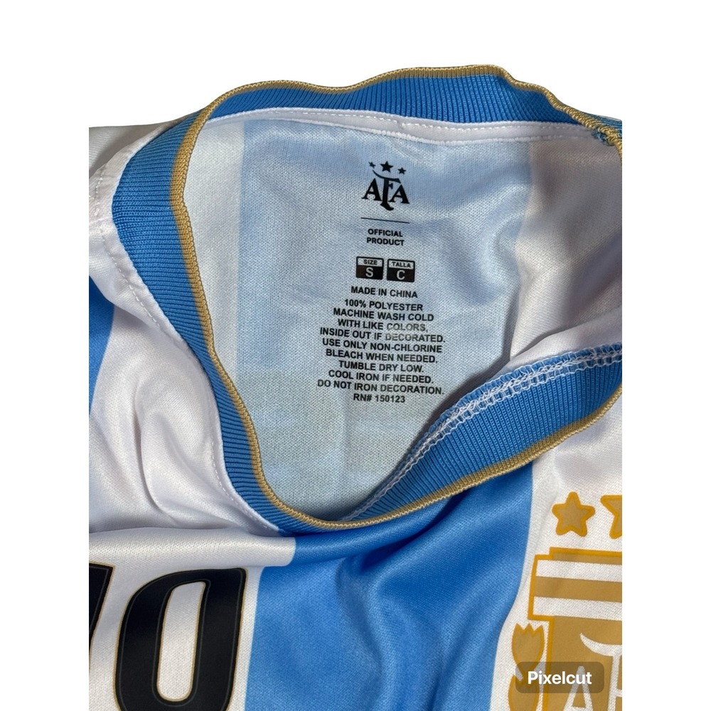 Argentina Messi 10 Soccer Jersey Mens (S) Blue White Striped Official AFA Shirt - Picture 4 of 7